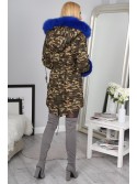 Cornflower Blue Jacket with Natural Fur 2022 - Online store - Boutique